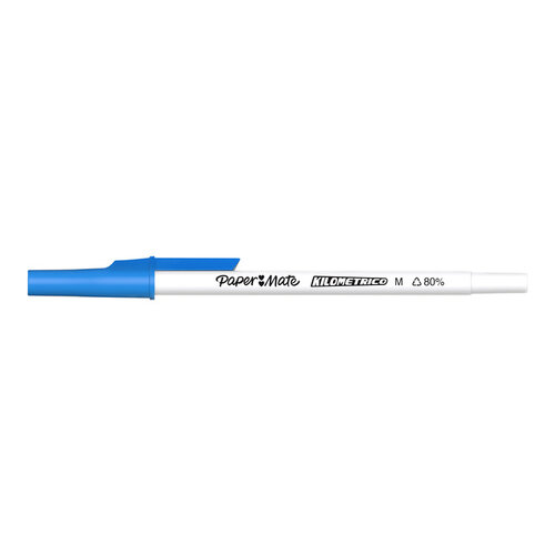 Paper Mate Stylo bille Paper Mate Kilometrico Recycle bleu Medium