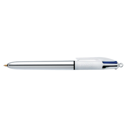 Bic Stylo bille BIC 4 couleurs Shine Medium argent