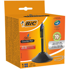 Stylo bille de comptoir BIC avec chaîne Medium noir