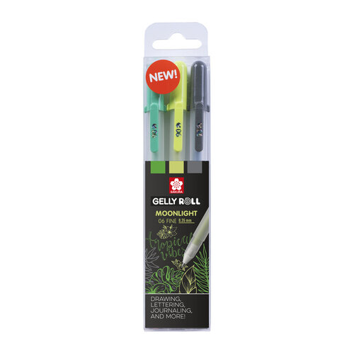 Sakura Gelschrijver Sakura Gelly Roll Moonlight 06 botanic set à 3 kleuren