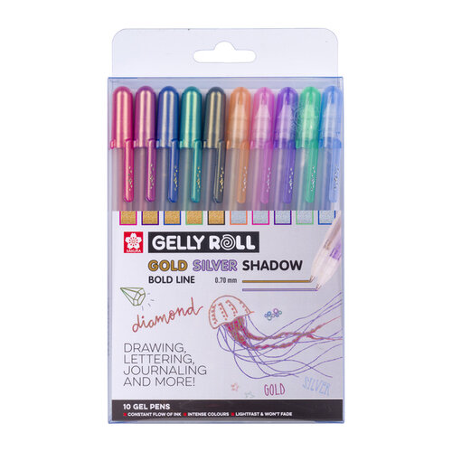 Sakura Stylo gel Sakura Gelly Roll Gold & Silver Shadow set 10 couleurs