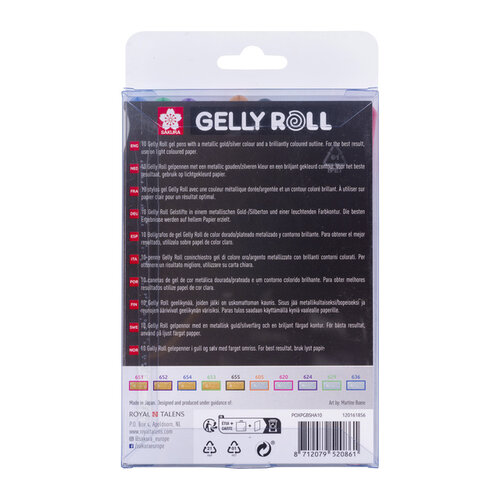 Sakura Stylo gel Sakura Gelly Roll Gold & Silver Shadow set 10 couleurs