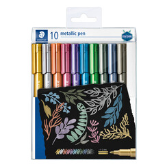 Stylo gel Staedtler Metallic étui 10 couleurs assorti