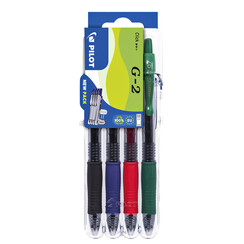 Stylo gel Pilot Set2Go Clicker BL-G2-7 0,4mm set 4 pièces base assorti