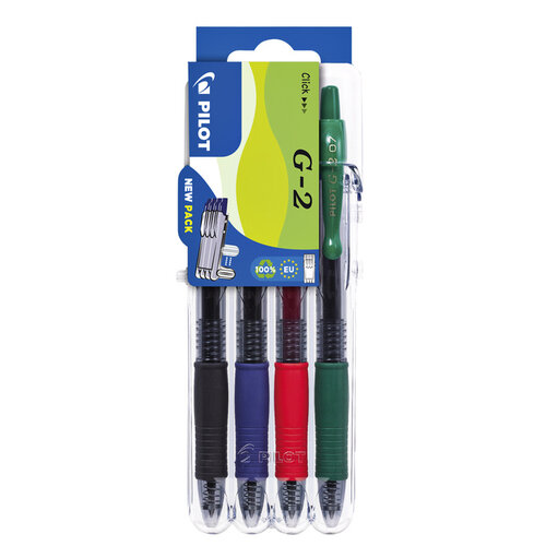 Pilot Stylo gel Pilot Set2Go Clicker BL-G2-7 0,4mm set 4 pièces base assorti