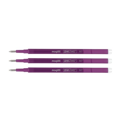 Online Recharge stylo gel Online MagiXX 0,7mm violet blister 3 pièces