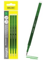 Online Gelschrijvervulling Online Magixx 0.7mm groen blister à 3 stuks