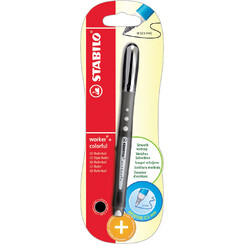 Rollerpen STABILO worker colorful 2019/46 medium zwart  blister à 1 stuk