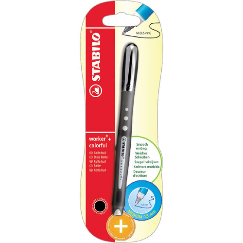 Stabilo Rollerpen STABILO worker colorful 2019/46 medium zwart  blister à 1 stuk