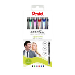 Roller gel Pentel Energel BL77 Medium assorti étui 6 pièces