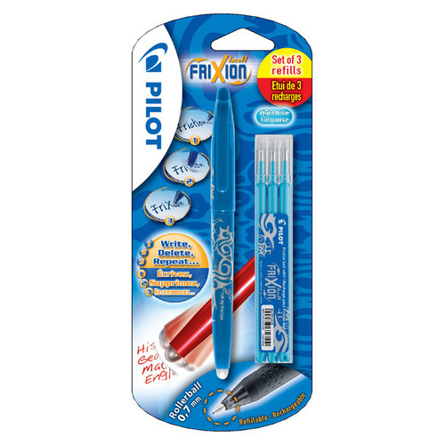 Pilot Roller Pilot FriXion BL-FR7 0,35mm + 3 recharges bleu clair