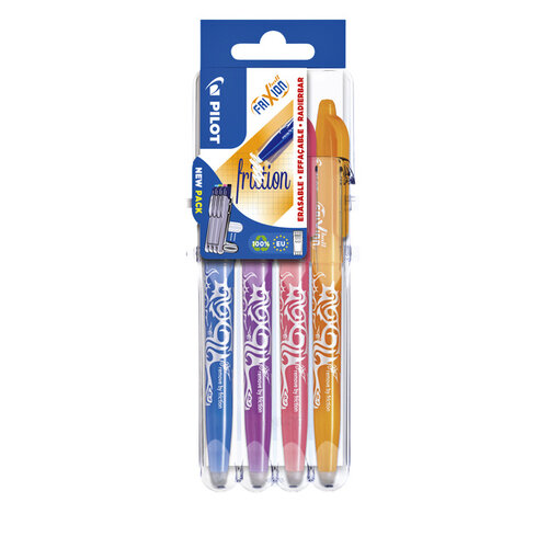 Pilot Rollerpen PILOT friXion medium fun assorti Set2Go à 4 stuks
