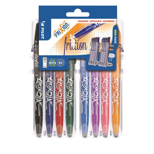 Pilot Rollerpen PILOT friXion medium assorti Set2Go à 8 stuks