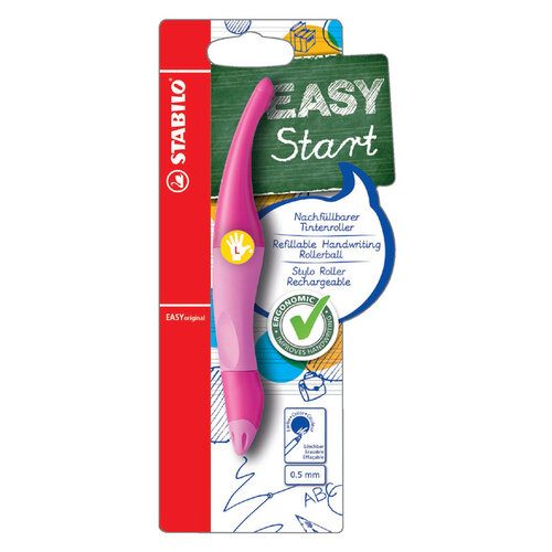 Stabilo Rollerpen STABILO Easyoriginal linkshandig roze/lichtroze blister à 1 stuk