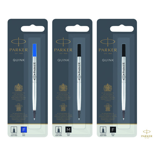 Parker Recharge roller Parker Quink Fin bleu blister 1 pièce