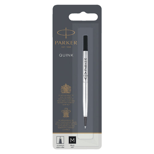 Parker Rollerpenvulling Parker Quink medium zwart blister à 1 stuk