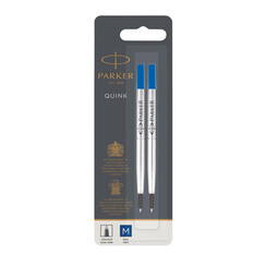 Recharge roller Parker Quink Medium bleu blister 2 pièces