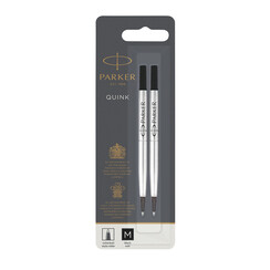 Recharge roller Parker Quink Medium noir blister 2 pièces