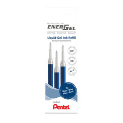 Recharge roller Pentel Energel  LR7 Medium bleu set 3 pièces