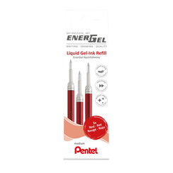 Recharge roller Pentel Energel LR7 Medium rouge set 3 pièces