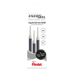 Recharge roller Pentel Energel LR7 Medium noir set 3 pièces