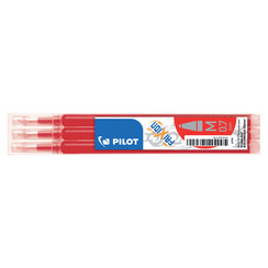 Rollerpenvulling PILOT friXion medium rood set à 3 stuks