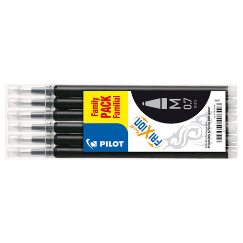 Pilot Recharge roller PILOT FriXion Medium noir 6 pièces