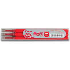 Recharge Roller Pilot FriXion Hi-Tecpoint Fin rouge 3 pièces