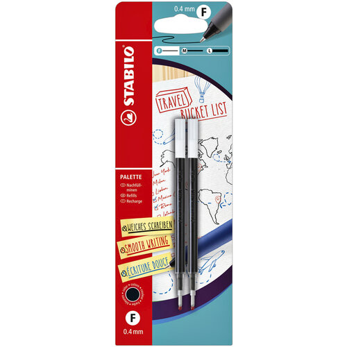 Stabilo Recharge Stabilo palette noir blister 2 pièces