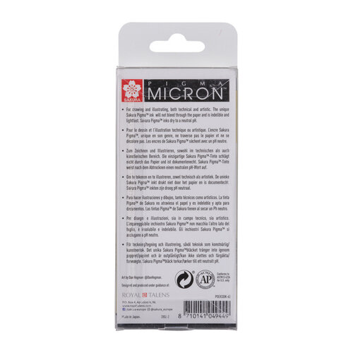 Sakura Fineliner Sakura pigma micron set 6stuks zwart