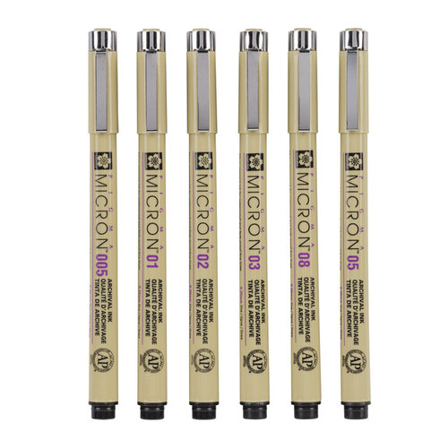 Sakura Fineliner Sakura Pigma Micron étui de 6 pièces  Noir