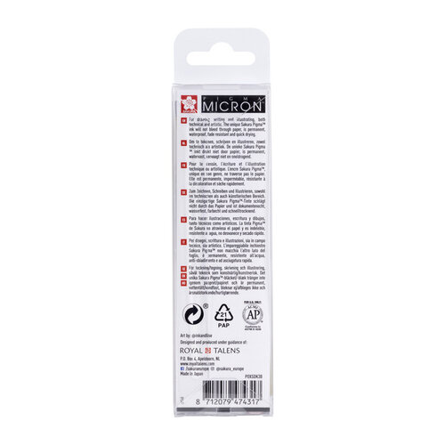 Sakura Fineliner Sakura Pigma Micron 05 set noir gris 3 tailles