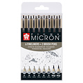 Sakura Fineliner en brushpen Sakura Pigma Micron koudgrijs set à 8 stuks assorti
