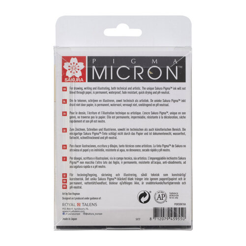 Sakura Fineliner Sakura Pigma Micron set 10 largeurs noir