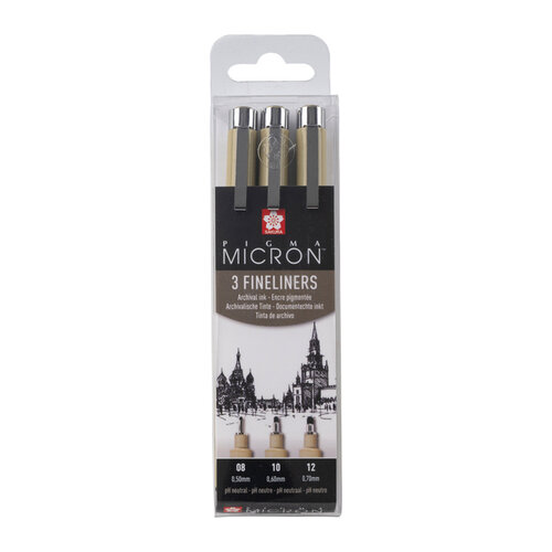 Sakura Fineliner Sakura Pigma Micron set à 3 schrijfbreedtes zwart