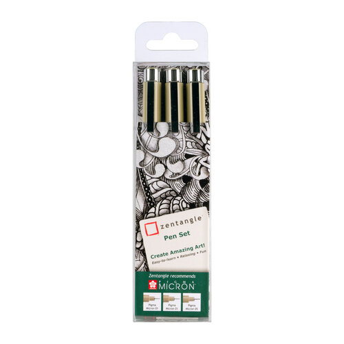 Sakura Tekenset Sakura Zentangle set à 3 pennen zwart