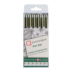 Tekenset Sakura Zentangle set à 6 pennen zwart