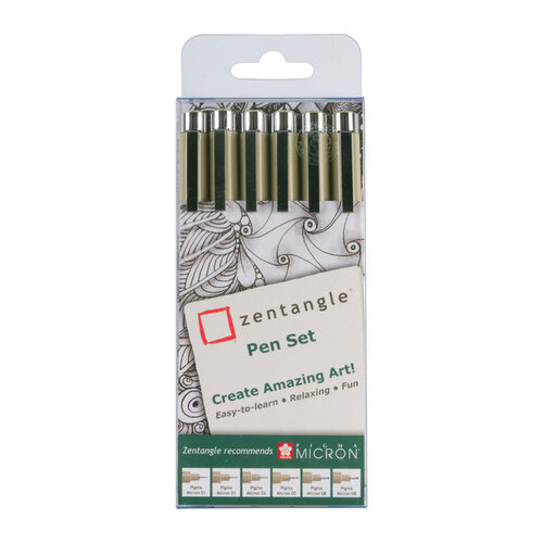 Sakura Tekenset Sakura Zentangle set à 6 pennen zwart