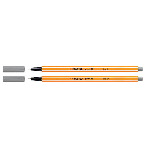 Stabilo Fineliner STABILO point 88/96 fijn donkergrijs
