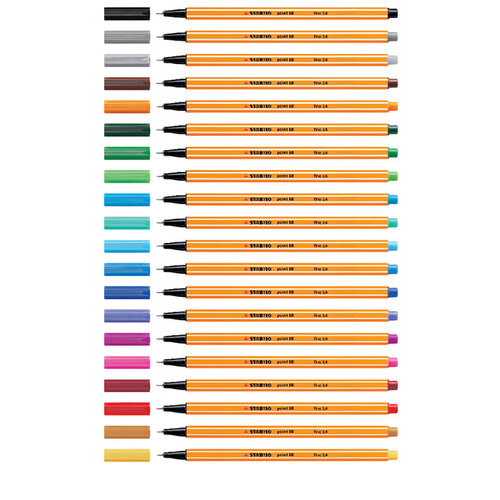 Stabilo Fineliner STABILO point 88/96 fijn donkergrijs