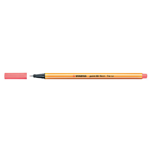 Stabilo Fineliner STABILO point 88/040 fijn neon rood