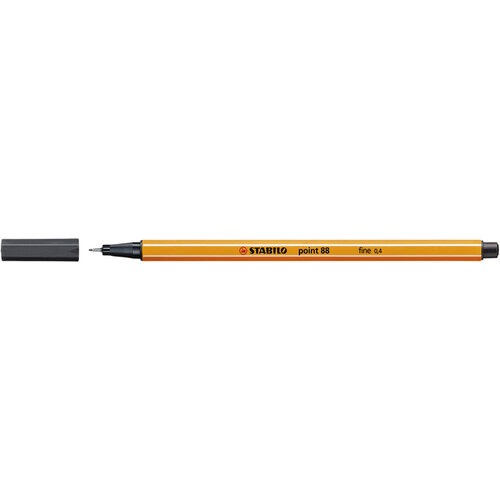 Stabilo Fineliner STABILO point 88/97 fijn diepkoud grijs