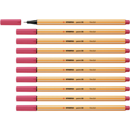 Stabilo Fineliner STABILO point 88/49 fijn aardbeienrood
