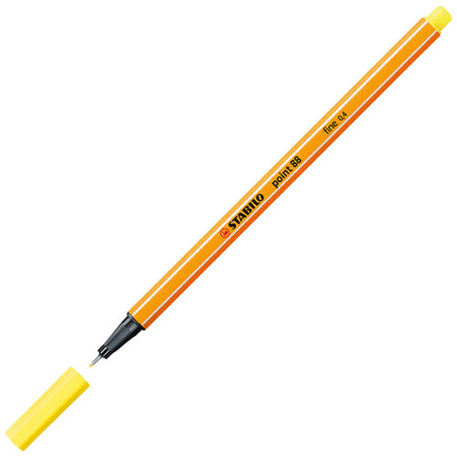 Stabilo Fineliner STABILO point 88/24 fijn citroengeel