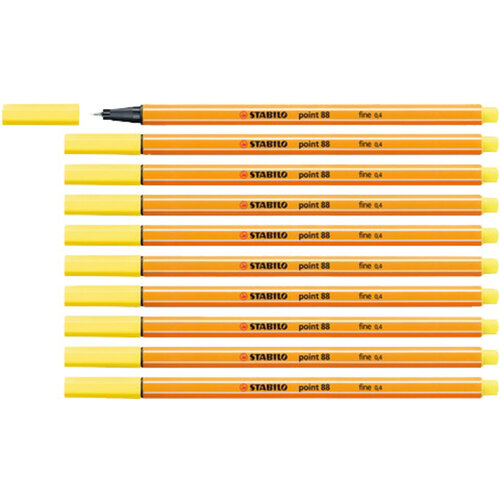 Stabilo Fineliner STABILO point 88/24 fijn citroengeel