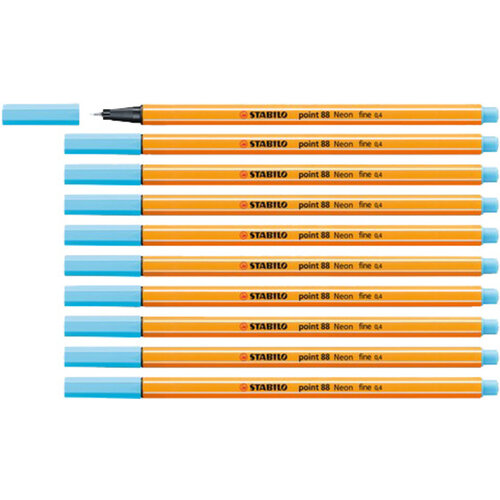 Stabilo Fineliner STABILO point 88/031 fijn neon blauw