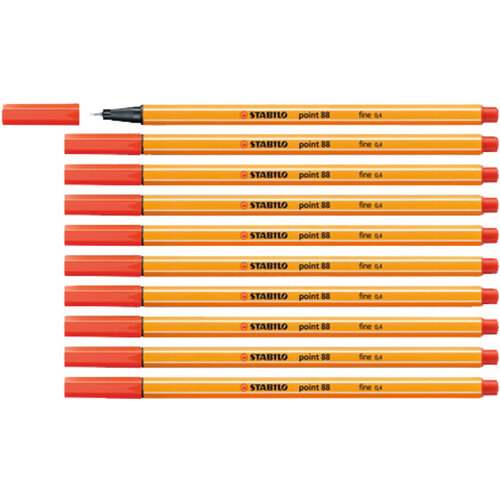 Stabilo Fineliner STABILO point 88/48 fijn lichtrood
