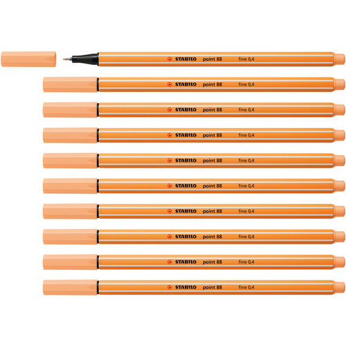 Stabilo Fineliner STABILO point 88/25 fijn pastel oranje