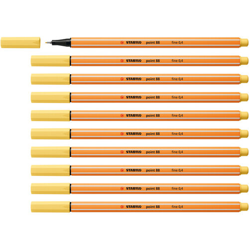Stabilo Fineliner STABILO point 88/23 fijn lichtgeel