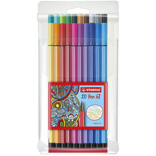 Stabilo Viltstift STABILO Pen 68/20 medium assorti etui à 20 stuks